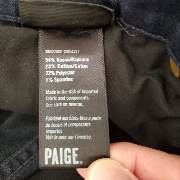 PAIGE Federal Slim Straight Leg Jeans - size 34x27 in Dark Blue - Picture 13 of 14